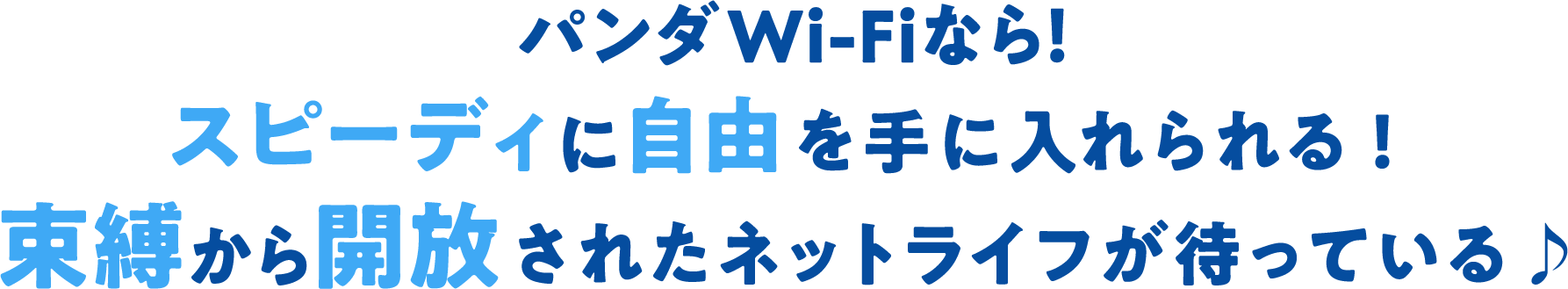 パンダ Wifi なら!スピーディに自由を手に入れられる!束縛から開放されたネットライフが待っている♪