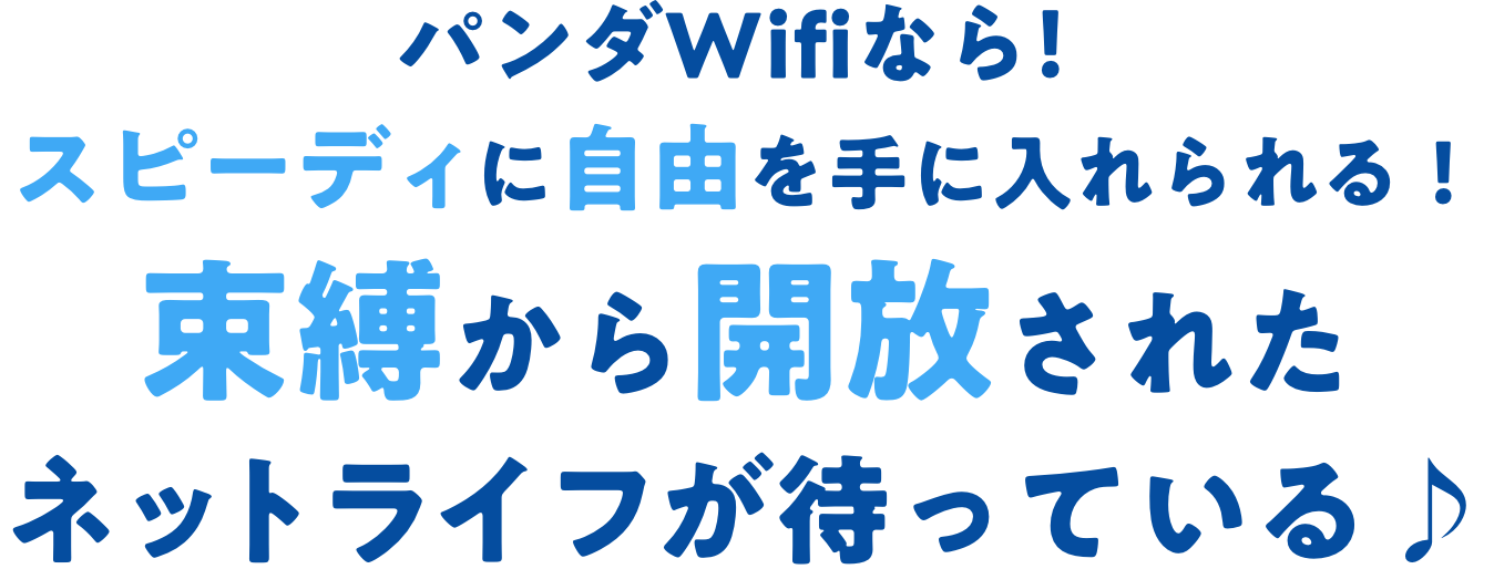 パンダ Wifi なら!スピーディに自由を手に入れられる!束縛から開放されたネットライフが待っている♪